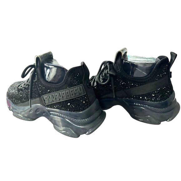 NWOT Steve Madden Maxima-R Black Rhinestone Embellished‎ Sneakers Women's Size 8 - Picture 10 of 16
